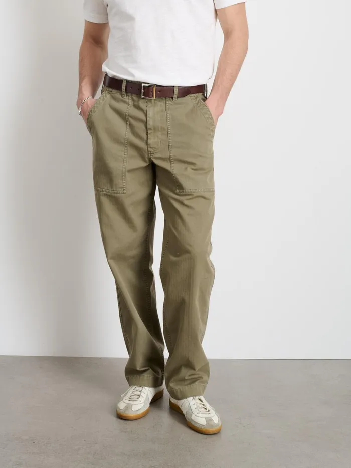 Alex Mill Pants Men Field Pant In Herringbone Vintage Olive