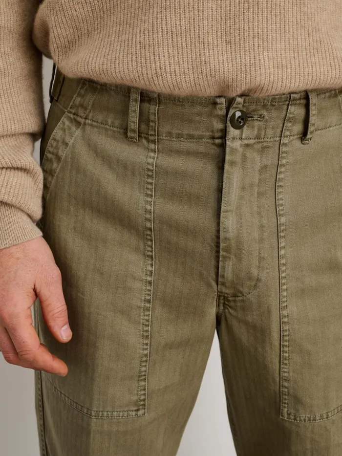 Alex Mill Pants Men Field Pant In Herringbone Vintage Olive