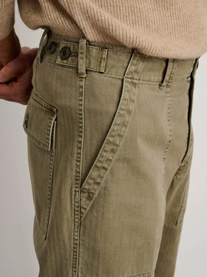 Alex Mill Pants Men Field Pant In Herringbone Vintage Olive