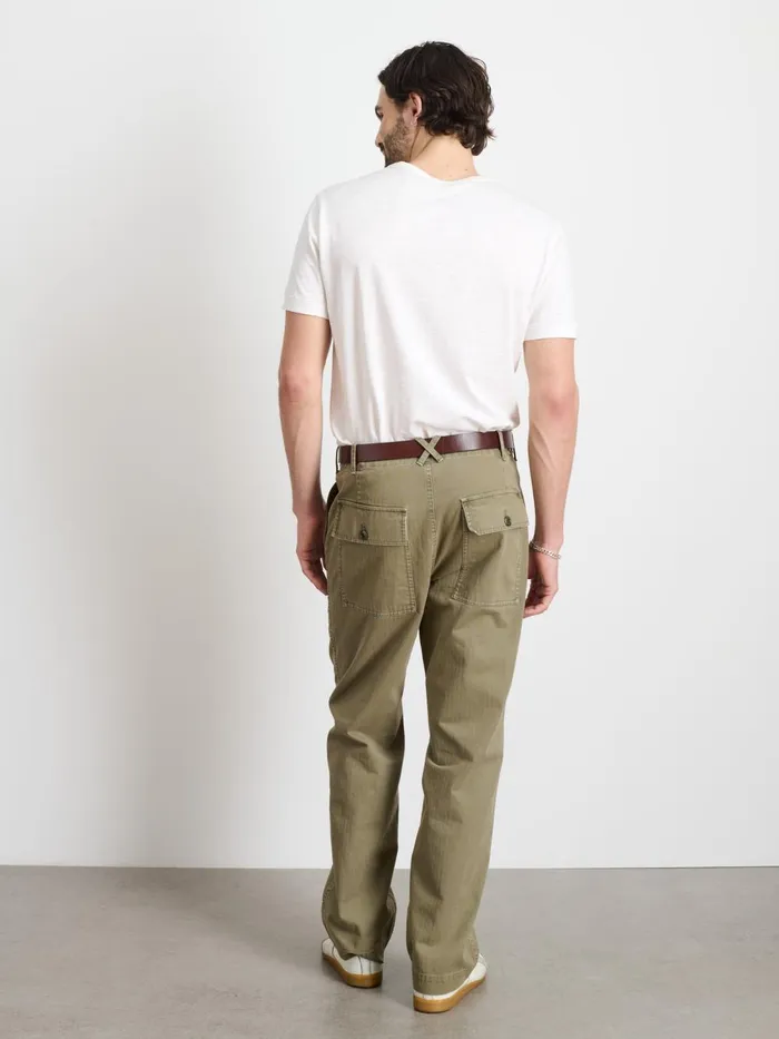Alex Mill Pants Men Field Pant In Herringbone Vintage Olive