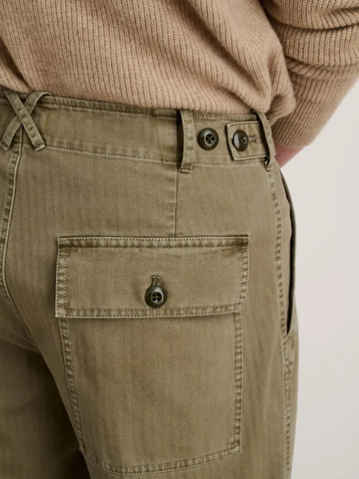 Alex Mill Pants Men Field Pant In Herringbone Vintage Olive