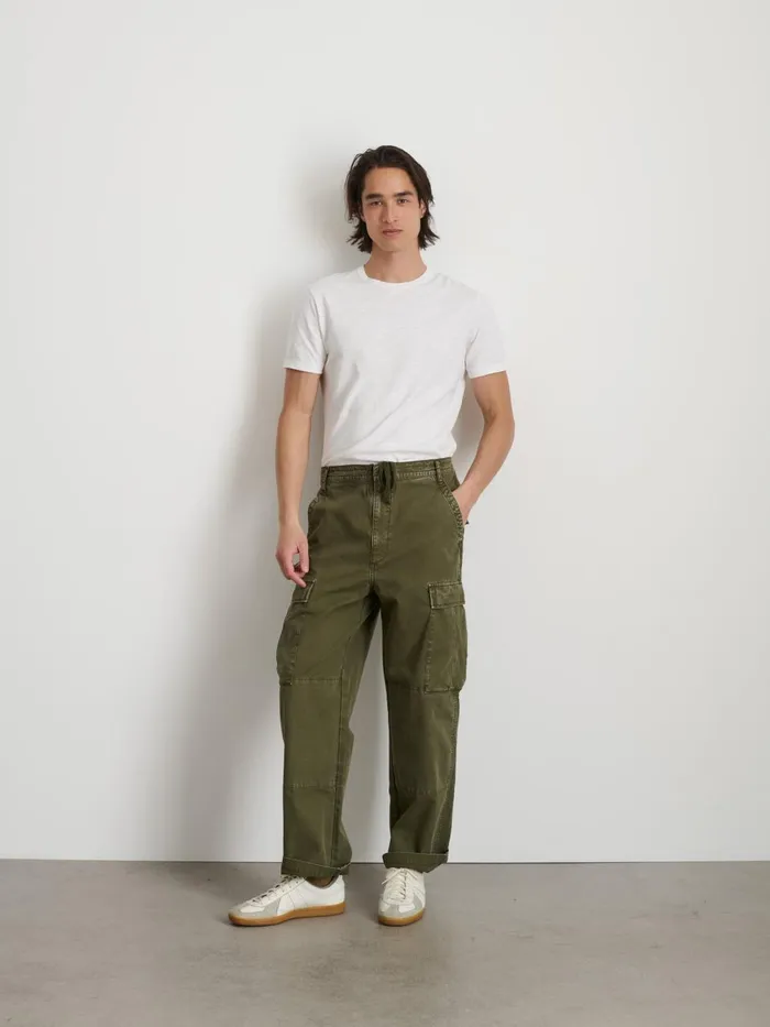 Alex Mill Pants Men Garment Dyed Cargo Pant In Canvas Field Olive
