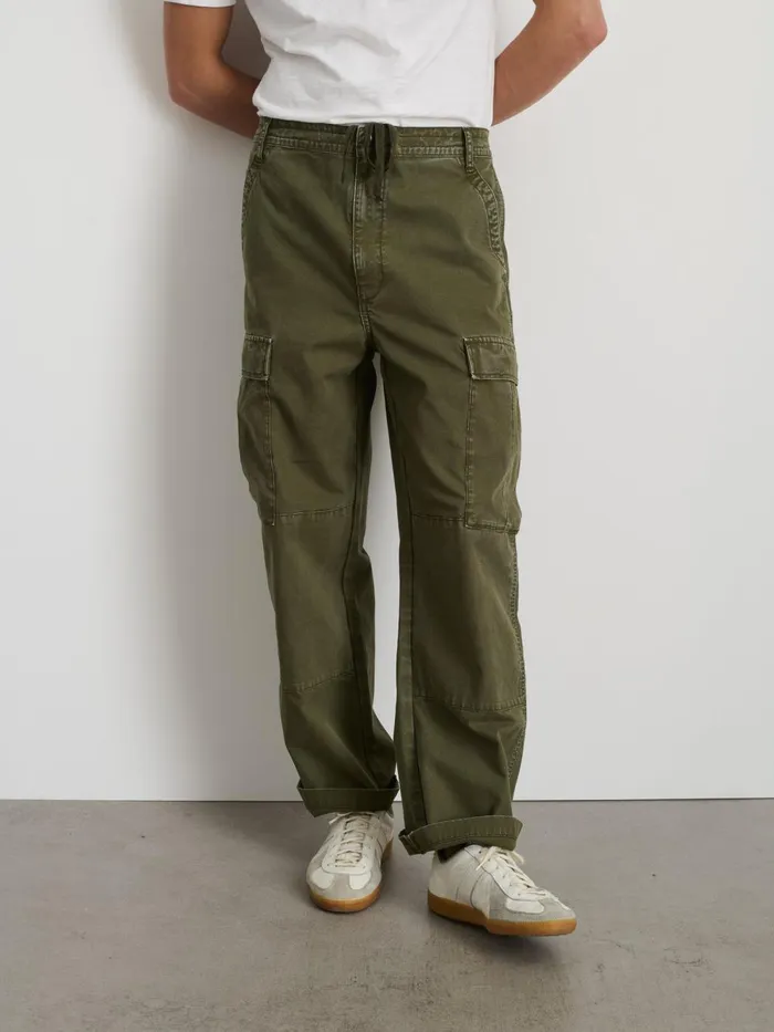 Alex Mill Pants Men Garment Dyed Cargo Pant In Canvas Field Olive