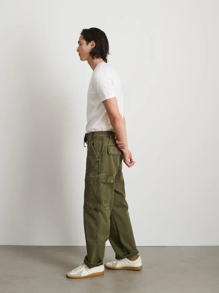 Alex Mill Pants Men Garment Dyed Cargo Pant In Canvas Field Olive