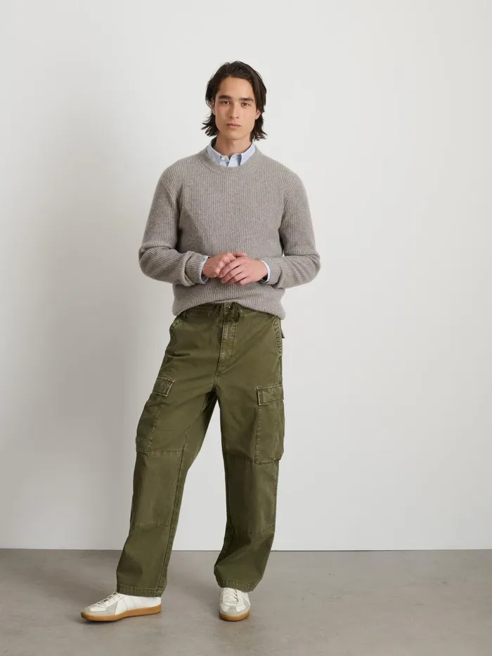 Alex Mill Pants Men Garment Dyed Cargo Pant In Canvas Field Olive