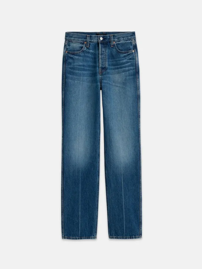 Alex Mill Pants Women Carla High Rise Straight Jean Vintage Dark Indigo
