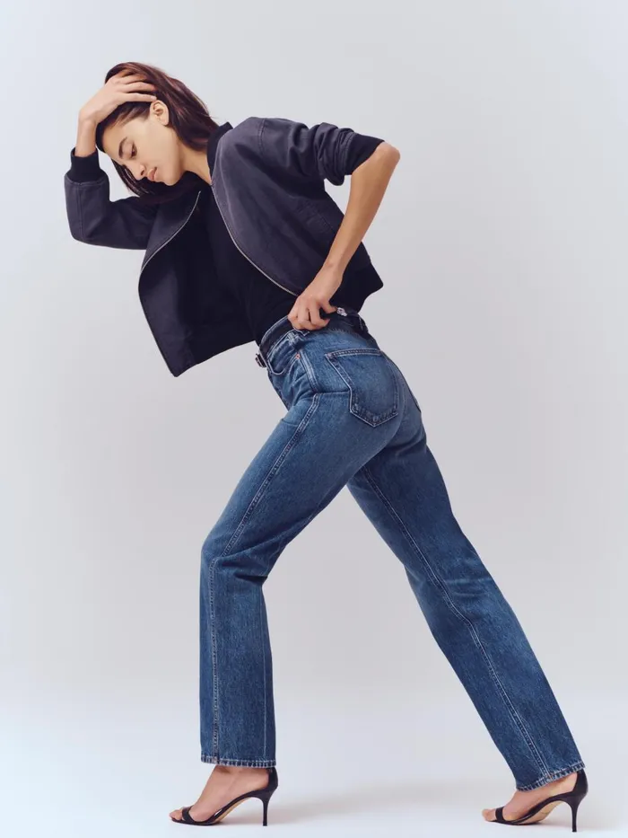Alex Mill Pants Women Carla High Rise Straight Jean Vintage Dark Indigo