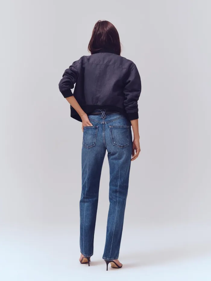 Alex Mill Pants Women Carla High Rise Straight Jean Vintage Dark Indigo