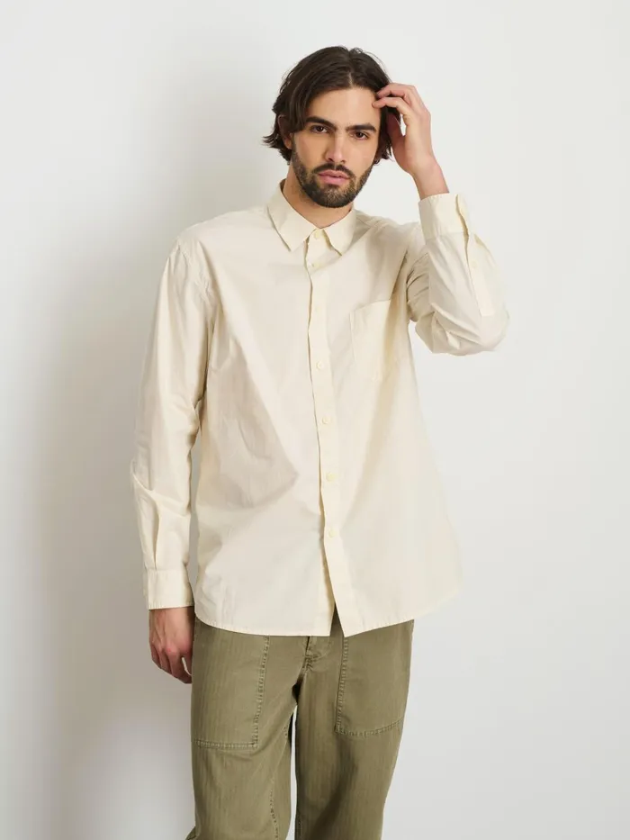 Alex Mill Shirts Men Easy Shirt In Cotton Poplin Stone