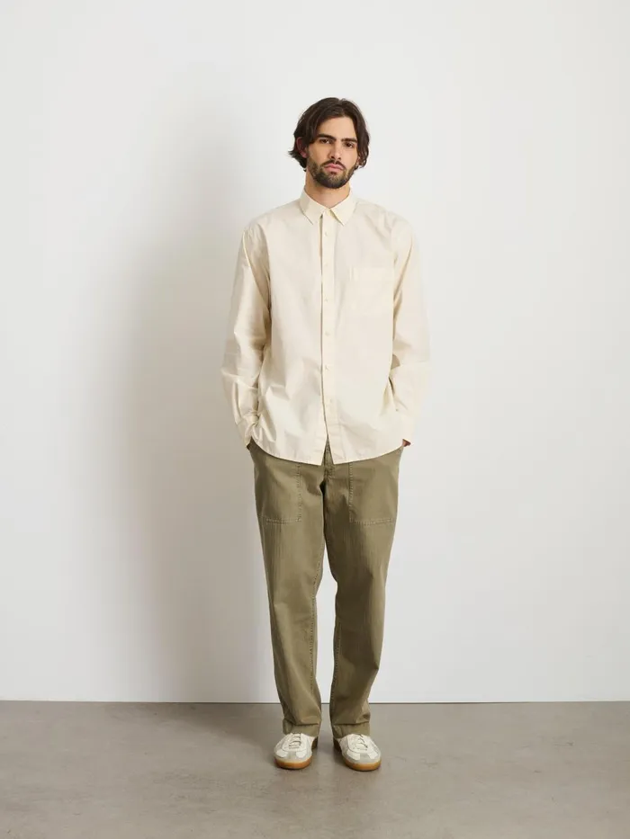 Alex Mill Shirts Men Easy Shirt In Cotton Poplin Stone