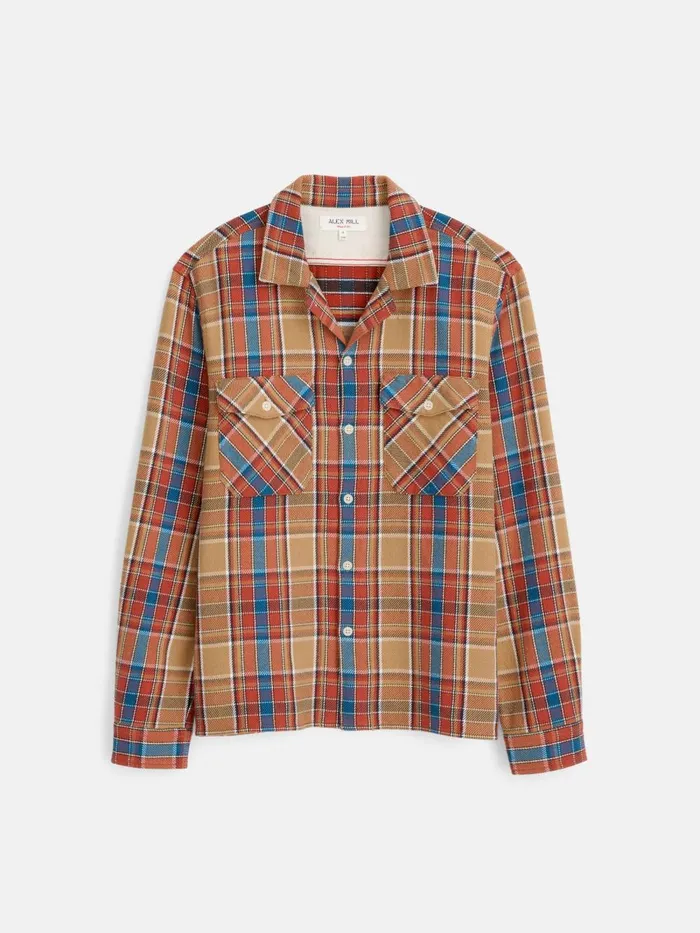 Alex Mill Shirts Men Ethan Shirt In Vintage Wash Flannel Dark Khaki Plaid