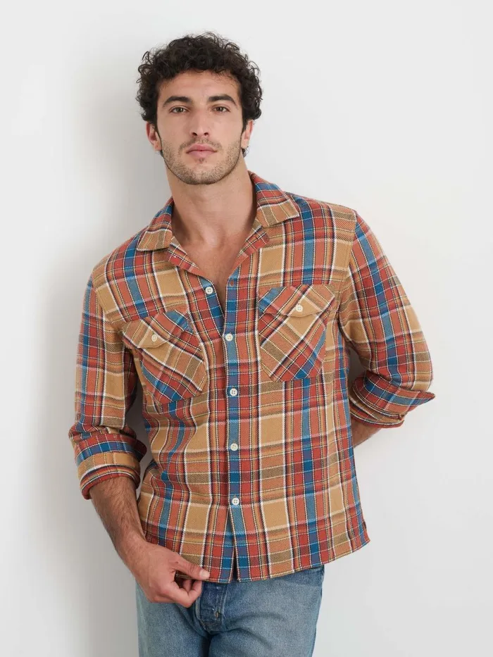 Alex Mill Shirts Men Ethan Shirt In Vintage Wash Flannel Dark Khaki Plaid