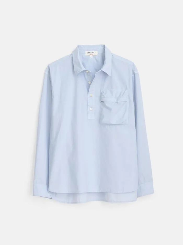 Alex Mill Shirts Men Leo Popover In Paper Cotton Calm Blue