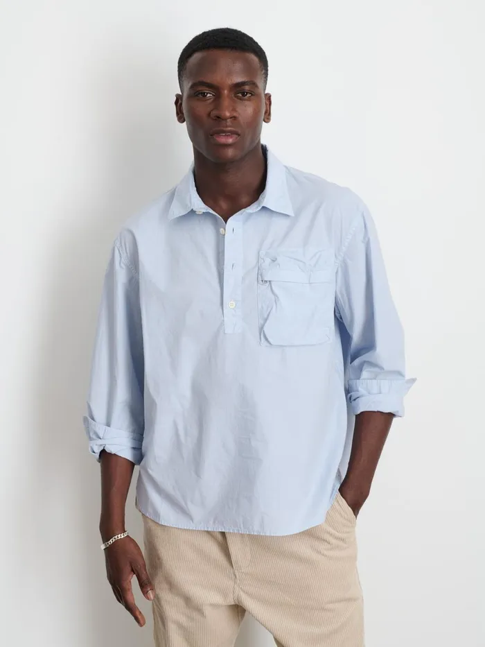 Alex Mill Shirts Men Leo Popover In Paper Cotton Calm Blue
