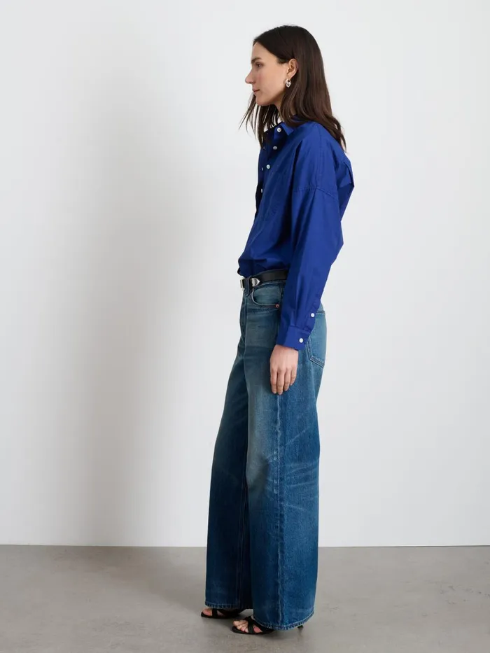 Alex Mill Shirts Tops Women Jo Shirt In Cotton Poplin Cobalt