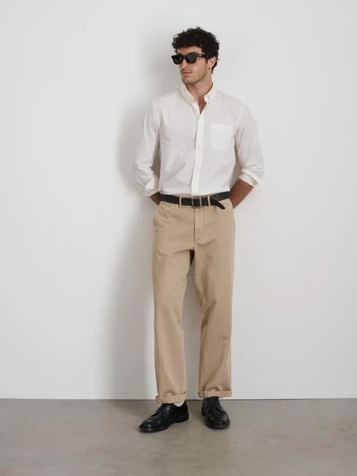 Alex Mill Suiting Blazers Men Long Inseam Straight Leg Pant In Vintage Washed Chino Faded Khaki