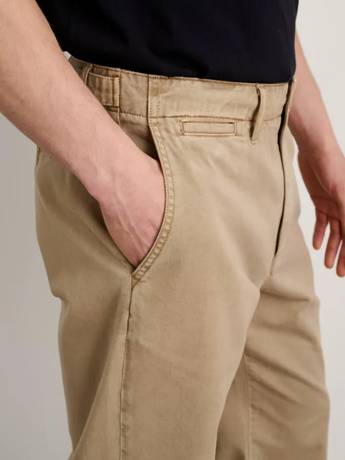 Alex Mill Suiting Blazers Men Long Inseam Straight Leg Pant In Vintage Washed Chino Faded Khaki