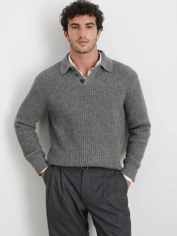 Alex Mill Sweaters Sweatshirts Men Carl Polo Sweater In Chunky Wool Alex Mill Sweaters Sweatshirts Men Carl Polo Sweater In Chunky Wool