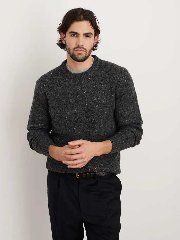 Alex Mill Sweaters Sweatshirts Men Donegal Crewneck Sweater Charcoal