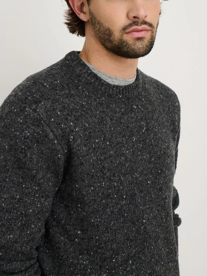 Alex Mill Sweaters Sweatshirts Men Donegal Crewneck Sweater Charcoal