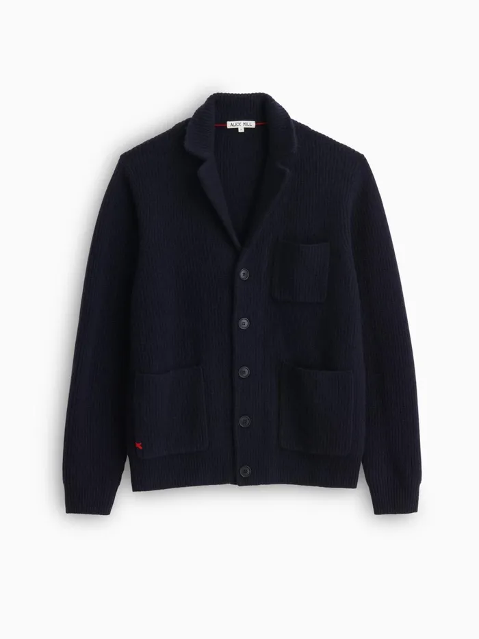 Alex Mill Sweaters Sweatshirts Men Mitchell Cardigan In Washed Cashmere Navy