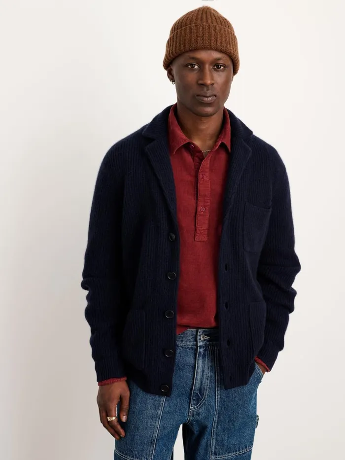 Alex Mill Sweaters Sweatshirts Men Mitchell Cardigan In Washed Cashmere Navy