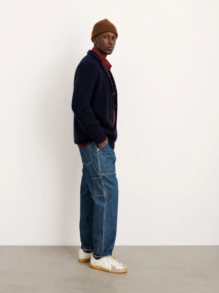 Alex Mill Sweaters Sweatshirts Men Mitchell Cardigan In Washed Cashmere Navy