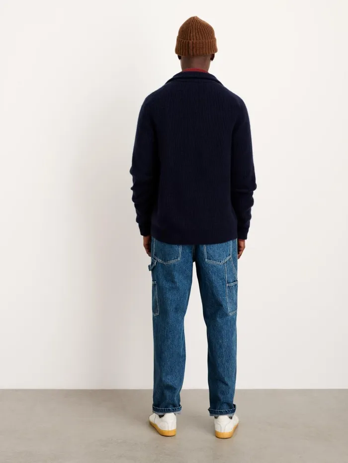 Alex Mill Sweaters Sweatshirts Men Mitchell Cardigan In Washed Cashmere Navy