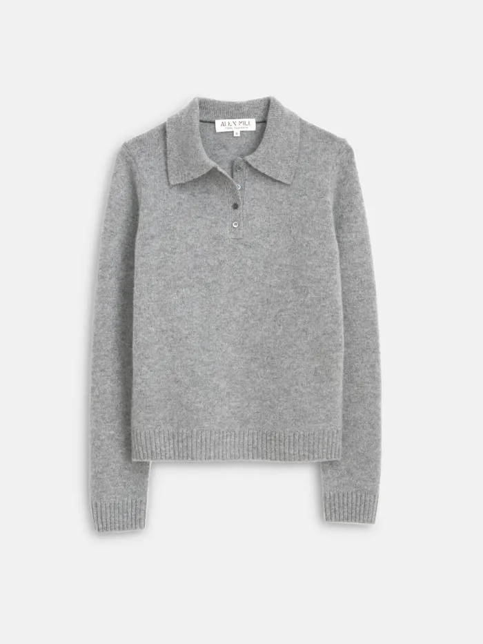 Alex Mill Sweaters Women Alice Polo In Cashmere Heather Grey