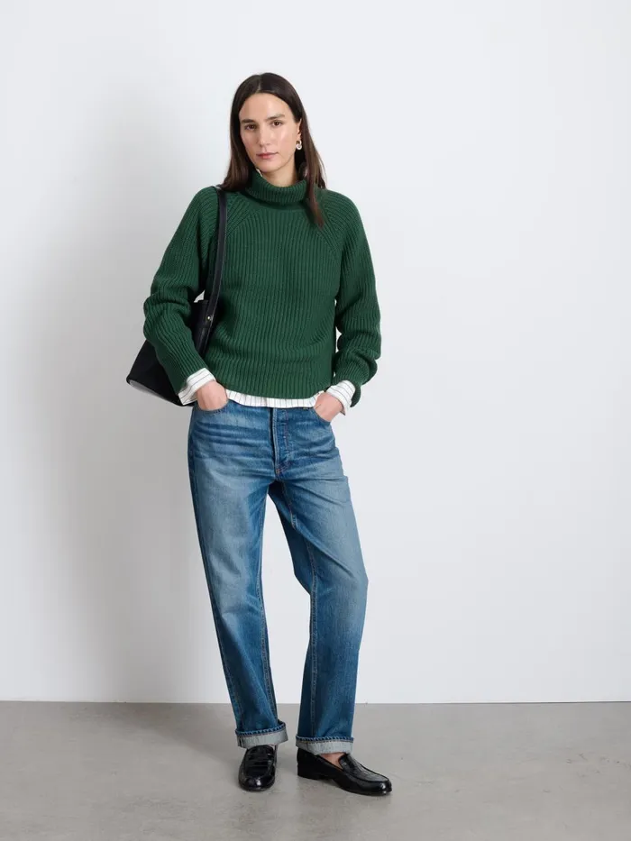 Alex Mill Sweaters Women Chelsea Turtleneck In Cotton Cashmere Hunter Green Alex Mill Sweaters Women Chelsea Turtleneck In Cotton Cashmere Hunter Green