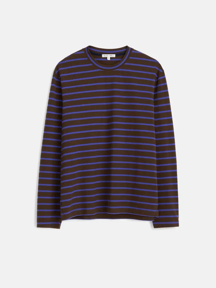 Alex Mill Tees Polos Men Matt LongSleeve Tee In Stripe Espressopurple