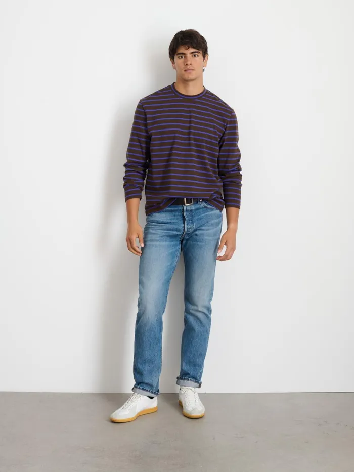 Alex Mill Tees Polos Men Matt LongSleeve Tee In Stripe Espressopurple
