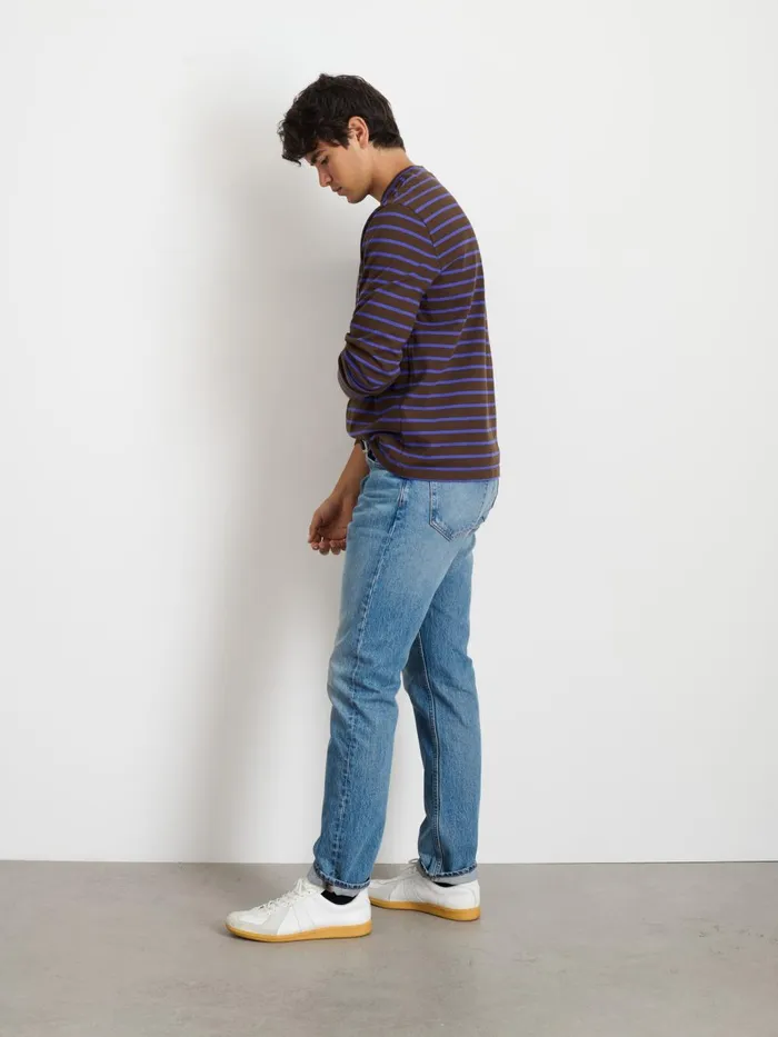 Alex Mill Tees Polos Men Matt LongSleeve Tee In Stripe Espressopurple