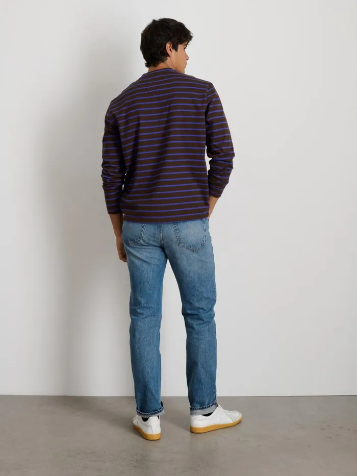 Alex Mill Tees Polos Men Matt LongSleeve Tee In Stripe Espressopurple