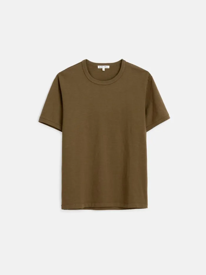 Alex Mill Tees Polos Men Standard TShirt In Slub Cotton Faded Deep Olive