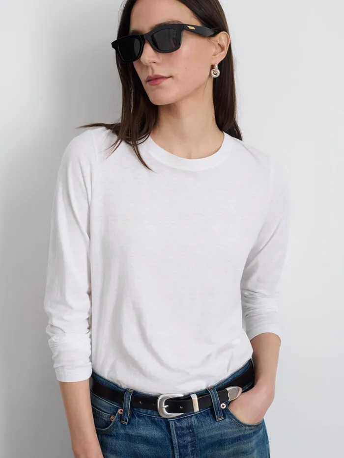 Alex Mill Tees Tanks Women LongSleeve Prospect Tee White