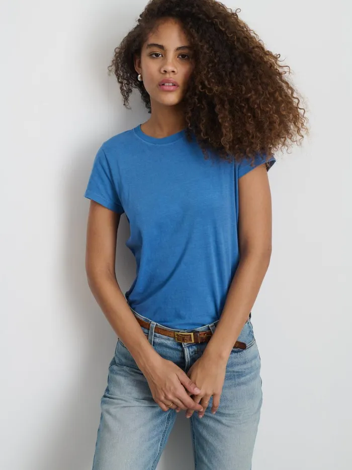 Alex Mill Tees Tanks Women Prospect Tee In Cotton Jersey Washed Cobalt