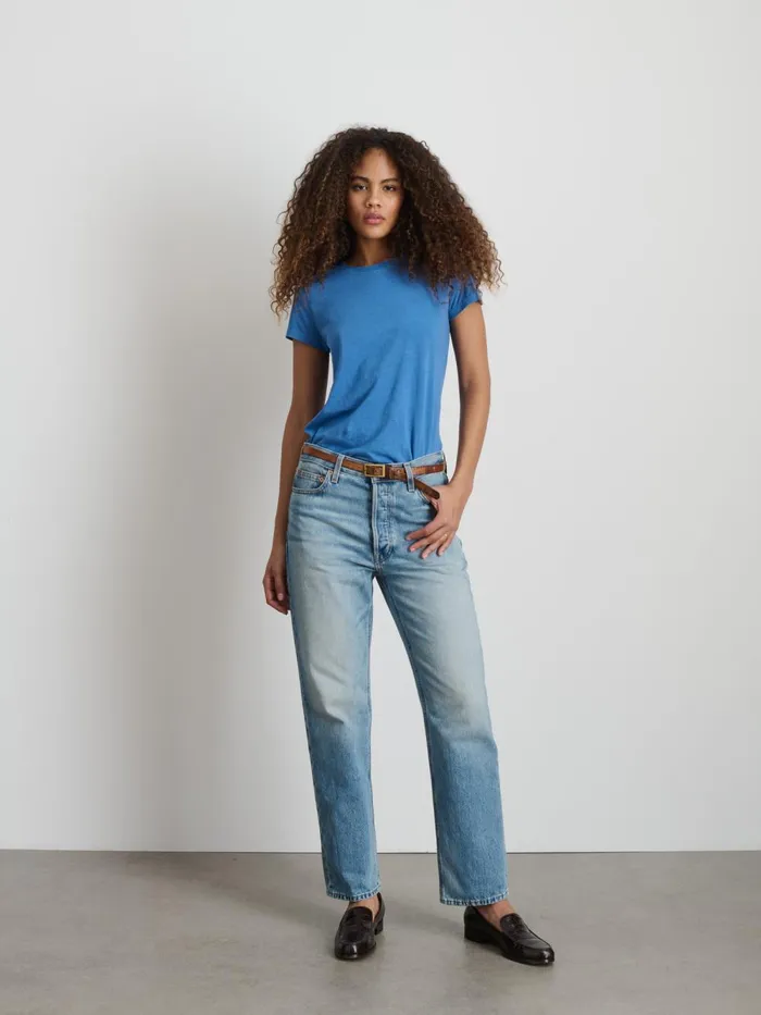 Alex Mill Tees Tanks Women Prospect Tee In Cotton Jersey Washed Cobalt