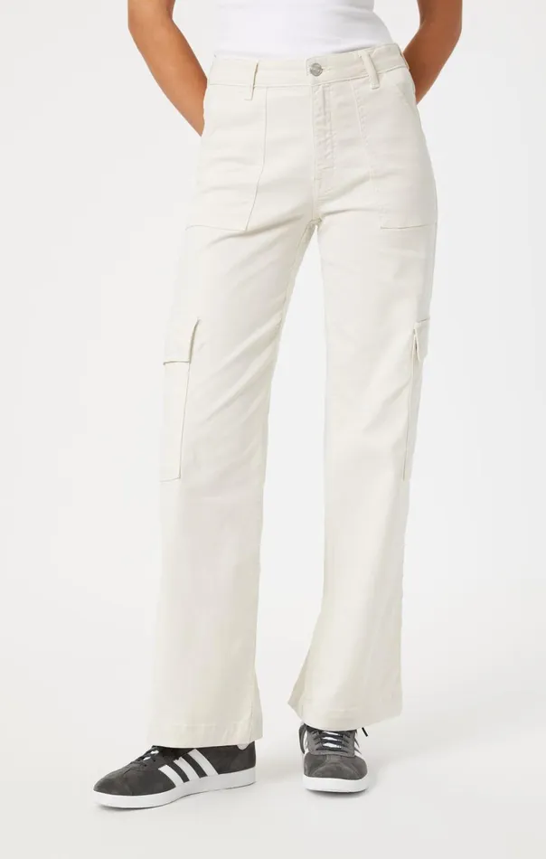 Alva Straight Cargo Pants In Off White Luxe Twill Women Mavi Jeans Pants Alva Straight Cargo Pants In Off White Luxe Twill Women Mavi Jeans Pants