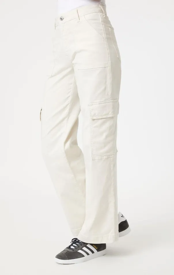 Alva Straight Cargo Pants In Off White Luxe Twill Women Mavi Jeans Pants Alva Straight Cargo Pants In Off White Luxe Twill Women Mavi Jeans Pants