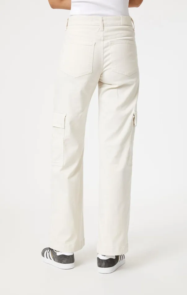 Alva Straight Cargo Pants In Off White Luxe Twill Women Mavi Jeans Pants Alva Straight Cargo Pants In Off White Luxe Twill Women Mavi Jeans Pants