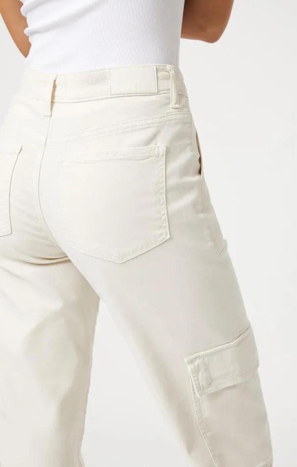 Alva Straight Cargo Pants In Off White Luxe Twill Women Mavi Jeans Pants Alva Straight Cargo Pants In Off White Luxe Twill Women Mavi Jeans Pants
