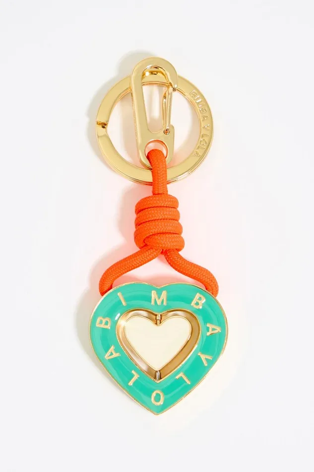 Aquamarine Metal Heart Key Ring Aquamarina Women Bimba Y Lola Key Rings
