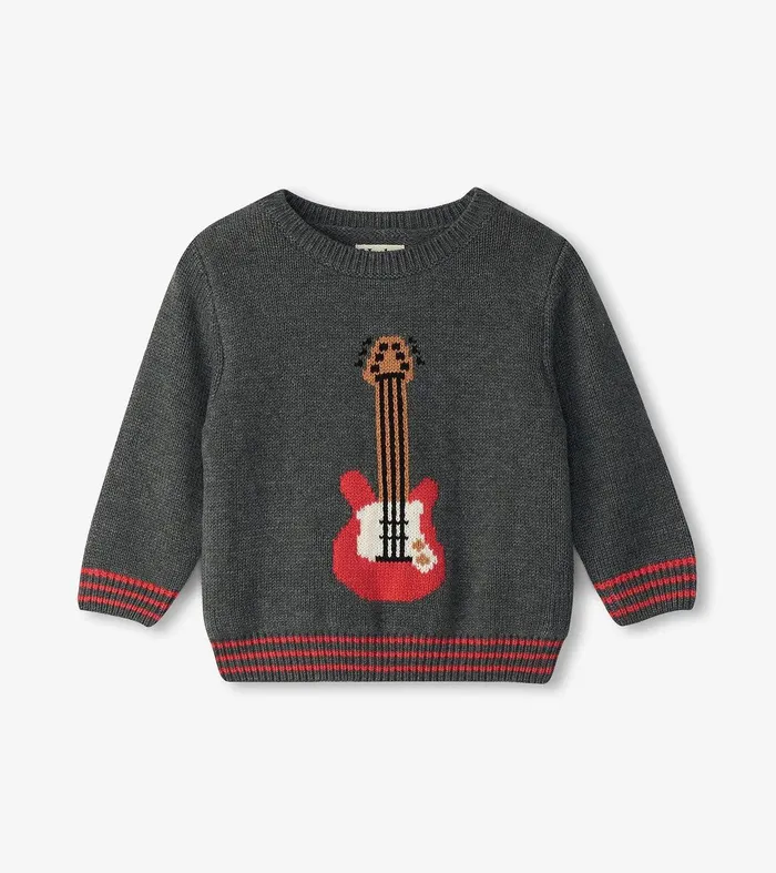 Baby and Toddler Boys Guitar Crew Neck Knit Sweater Hatley