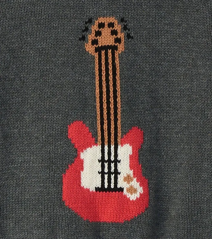 Baby and Toddler Boys Guitar Crew Neck Knit Sweater Hatley
