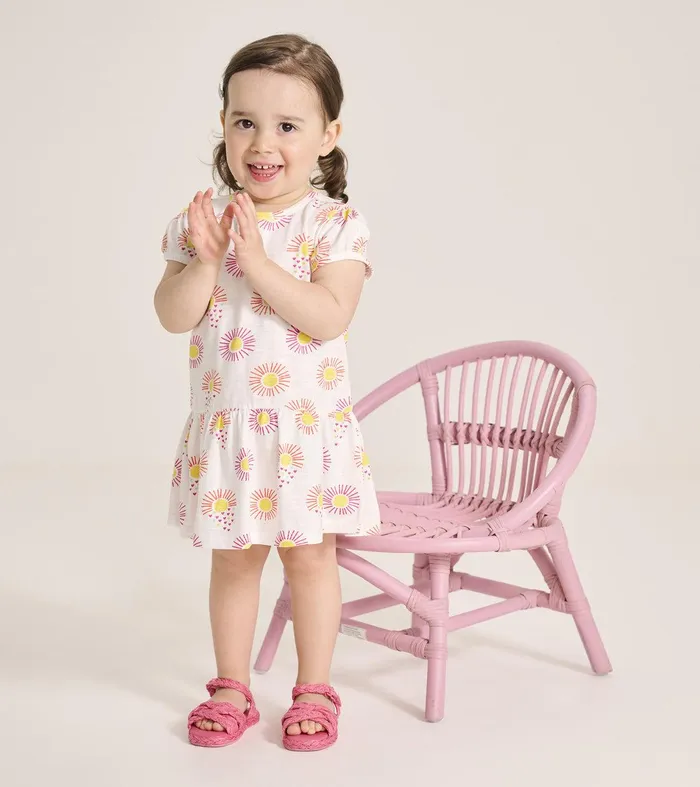 Baby and Toddler Girls Heart Suns Gathered Dress Hatley