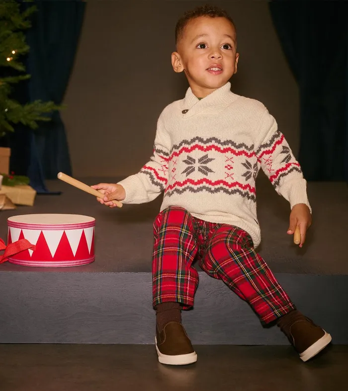 Baby and Toddler Red Plaid Straight Leg Pants Hatley