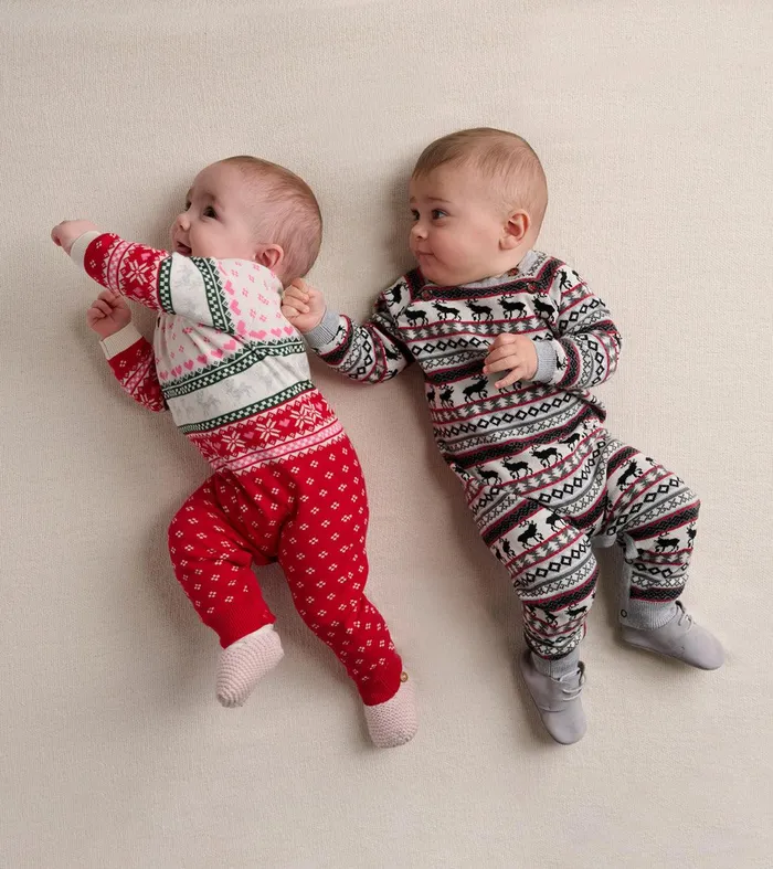 Baby Deer Fairisle Sweater Onesie Hatley