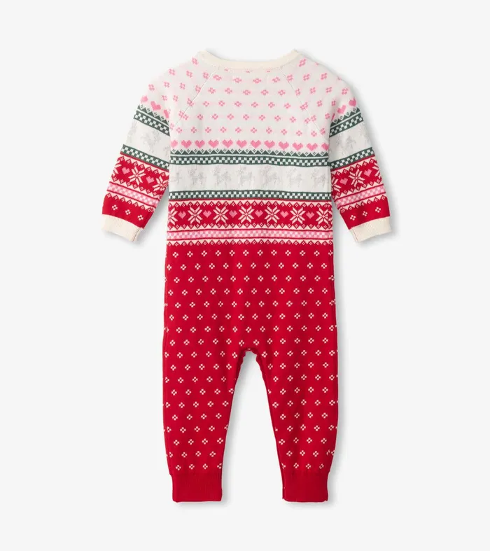 Baby Deer Fairisle Sweater Onesie Hatley