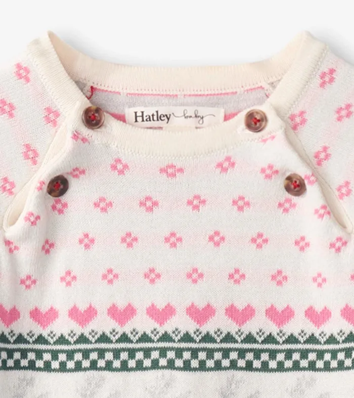 Baby Deer Fairisle Sweater Onesie Hatley